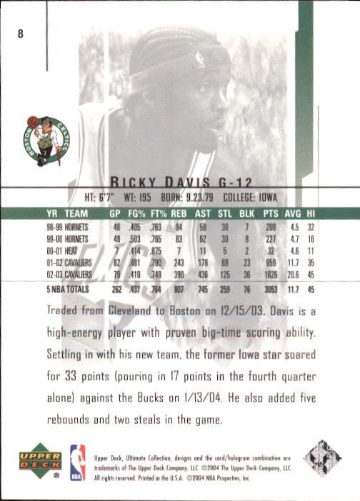 2003/2004 Ultimate Collection (Upper Deck) Basketball - Picture 13 of 242