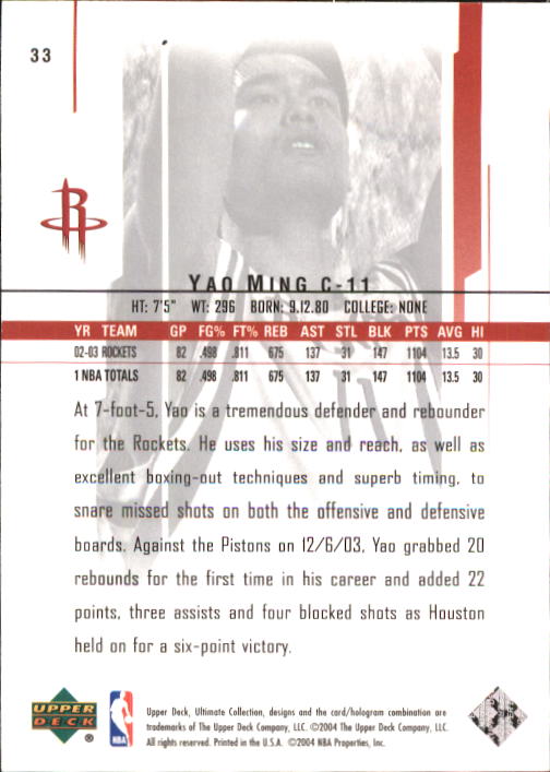 2003/2004 Ultimate Collection (Upper Deck) Basketball - Picture 51 of 242