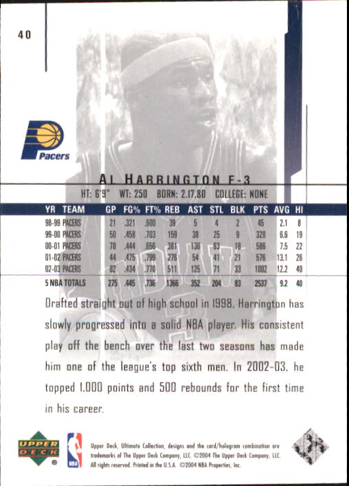 2003/2004 Ultimate Collection (Upper Deck) Basketball - Picture 65 of 242