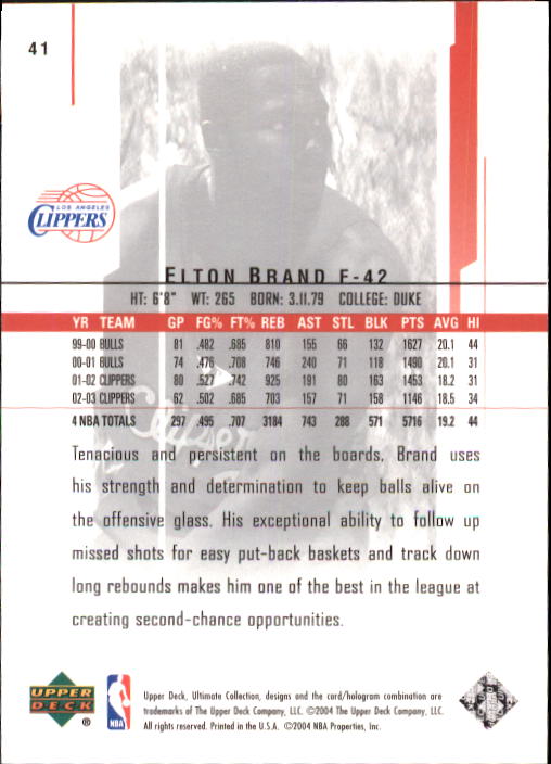 2003/2004 Ultimate Collection (Upper Deck) Basketball - Picture 67 of 242