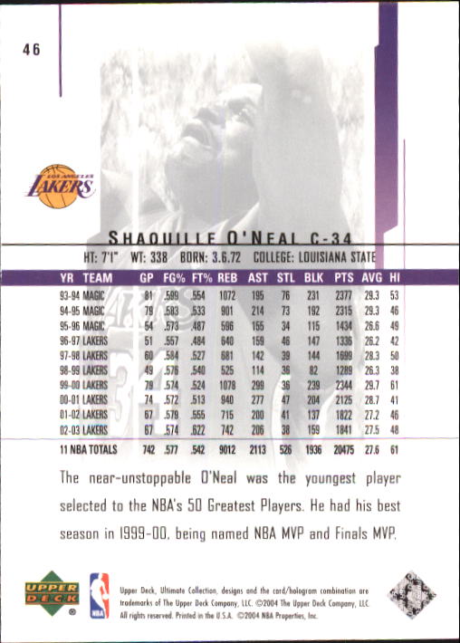 2003/2004 Ultimate Collection (Upper Deck) Basketball - Picture 75 of 242