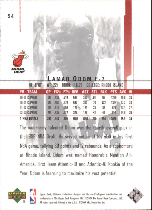 2003/2004 Ultimate Collection (Upper Deck) Basketball - Picture 89 of 242