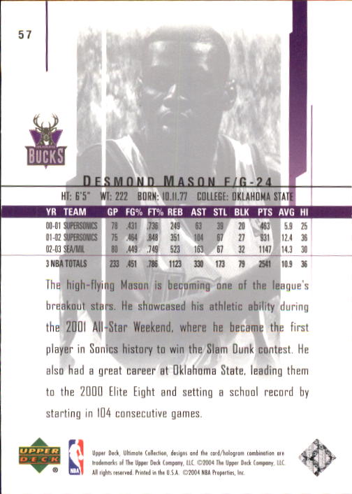 2003/2004 Ultimate Collection (Upper Deck) Basketball - Picture 93 of 242