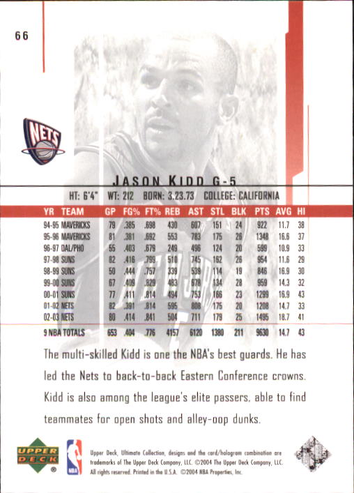 2003/2004 Ultimate Collection (Upper Deck) Basketball - Picture 107 of 242