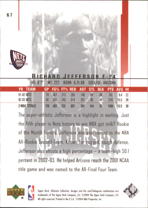 2003/2004 Ultimate Collection (Upper Deck) Basketball - Picture 109 of 242