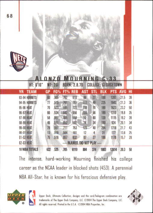 2003/2004 Ultimate Collection (Upper Deck) Basketball - Picture 111 of 242