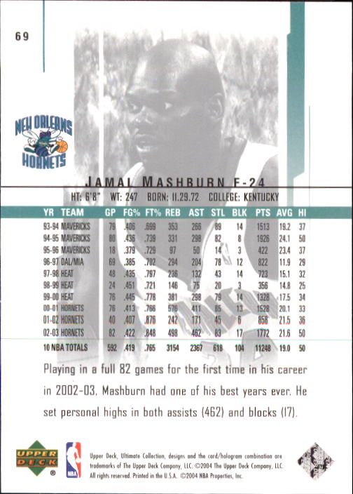 2003/2004 Ultimate Collection (Upper Deck) Basketball - Picture 113 of 242