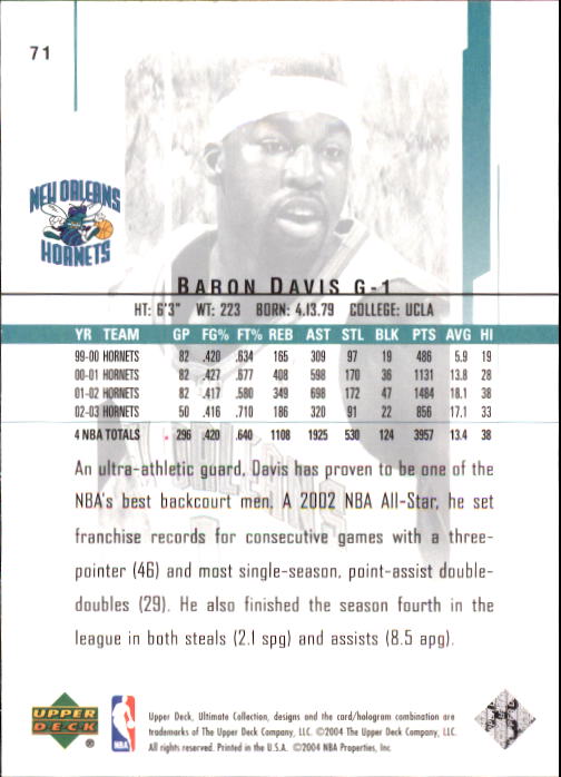2003/2004 Ultimate Collection (Upper Deck) Basketball - Picture 117 of 242
