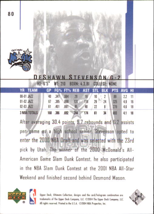 2003/2004 Ultimate Collection (Upper Deck) Basketball - Picture 129 of 242
