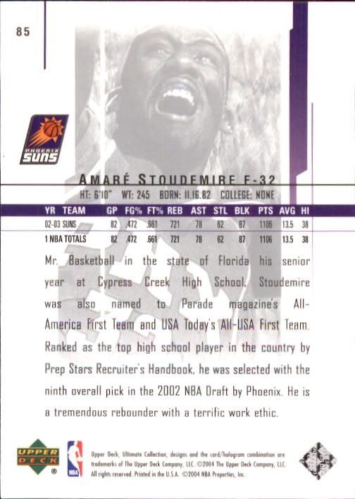 2003/2004 Ultimate Collection (Upper Deck) Basketball - Picture 139 of 242
