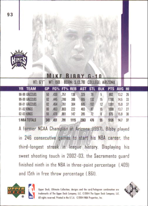 2003/2004 Ultimate Collection (Upper Deck) Basketball - Picture 155 of 242