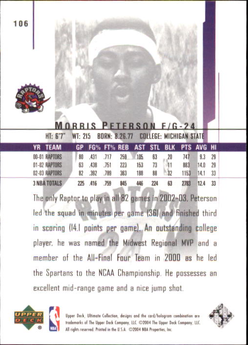 2003/2004 Ultimate Collection (Upper Deck) Basketball - Picture 177 of 242