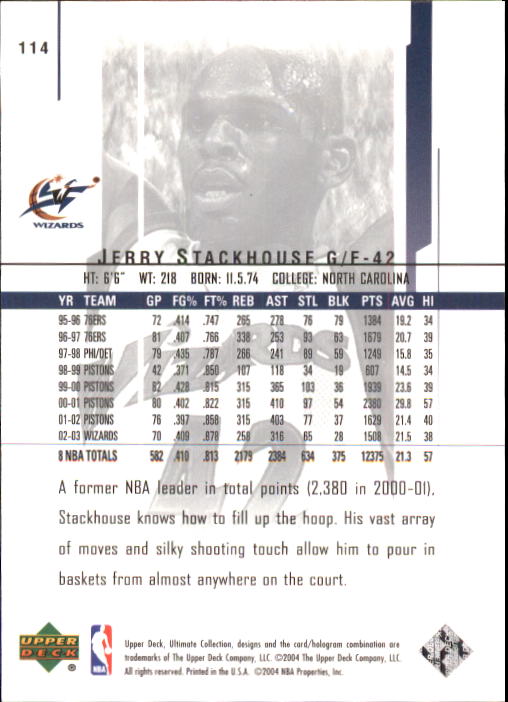 2003/2004 Ultimate Collection (Upper Deck) Basketball - Picture 189 of 242