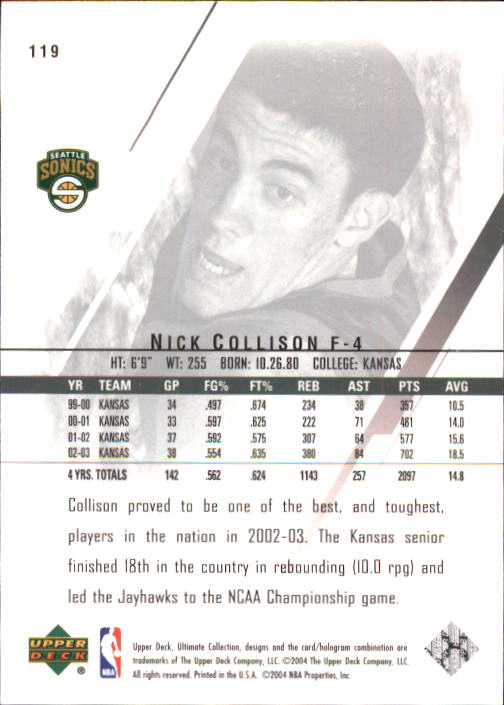 2003/2004 Ultimate Collection (Upper Deck) Basketball - Picture 195 of 242