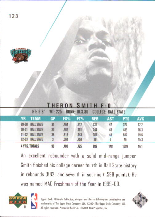 2003/2004 Ultimate Collection (Upper Deck) Basketball - Picture 203 of 242