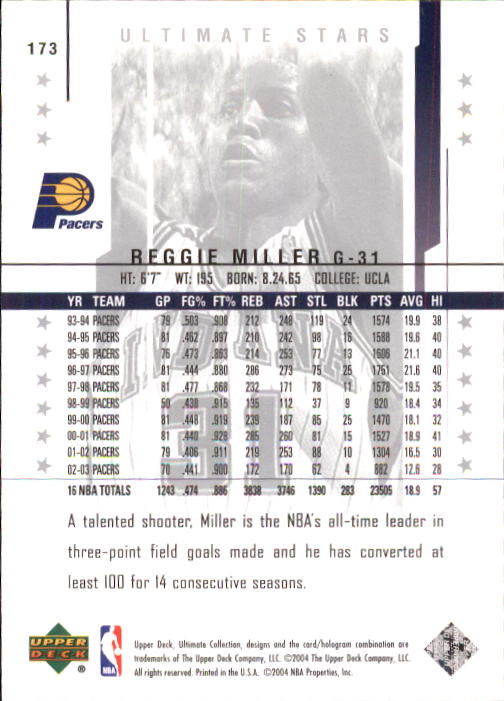 2003/2004 Ultimate Collection (Upper Deck) Basketball - Picture 220 of 242