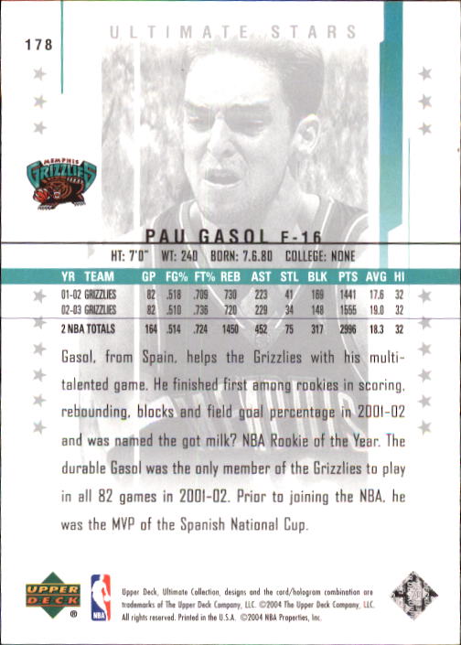 2003/2004 Ultimate Collection (Upper Deck) Basketball - Picture 224 of 242