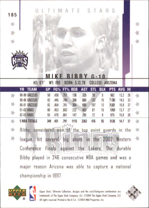 2003/2004 Ultimate Collection (Upper Deck) Basketball - Picture 236 of 242