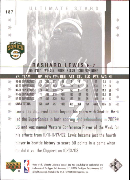 2003/2004 Ultimate Collection (Upper Deck) Basketball - Picture 240 of 242