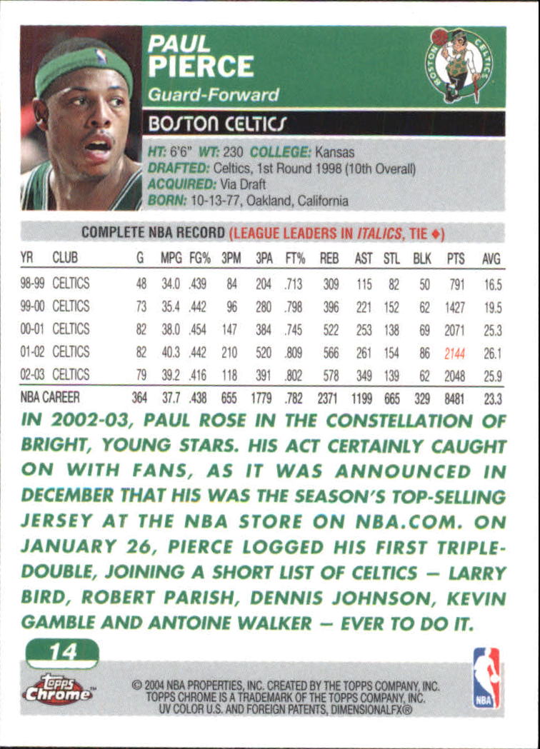 2003/2004 Topps Chrome Basketball Part 1 Main Set Cards - Picture 13 of 141