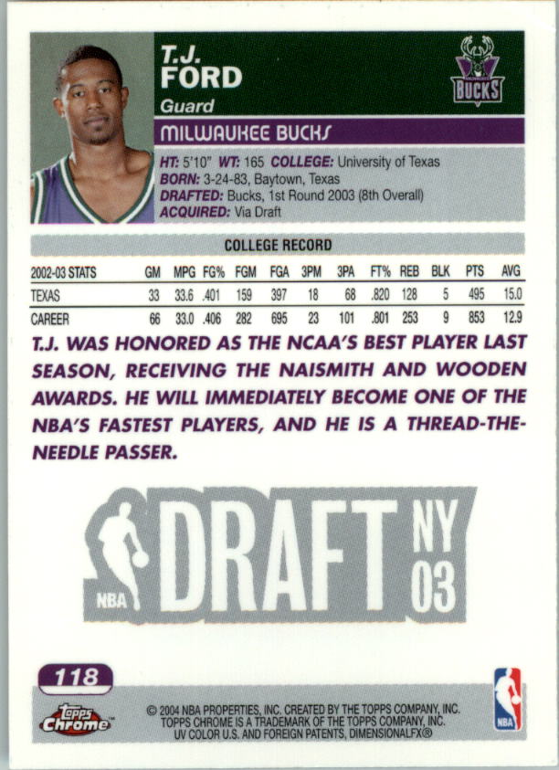 2003/2004 Topps Chrome Basketball Part 1 Main Set Cards - Picture 83 of 141