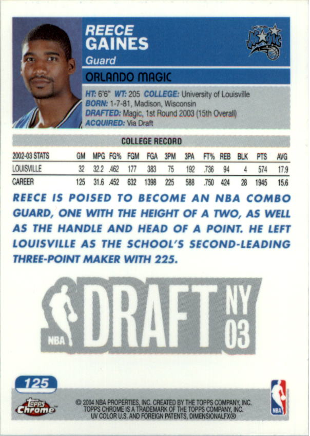 2003/2004 Topps Chrome Basketball Part 1 Main Set Cards - Picture 93 of 141