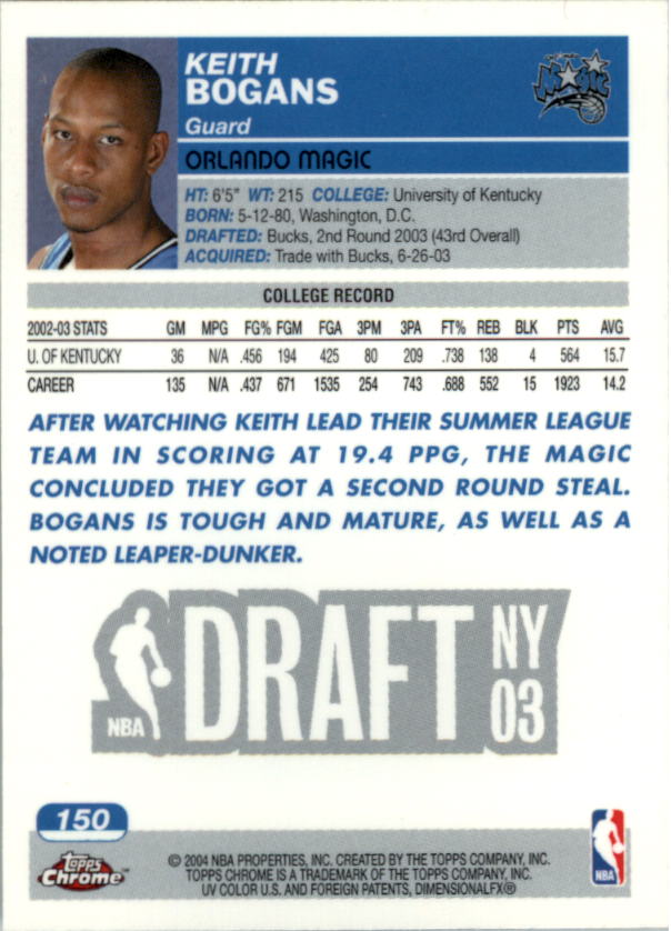 2003/2004 Topps Chrome Basketball Part 1 Main Set Cards - Picture 119 of 141