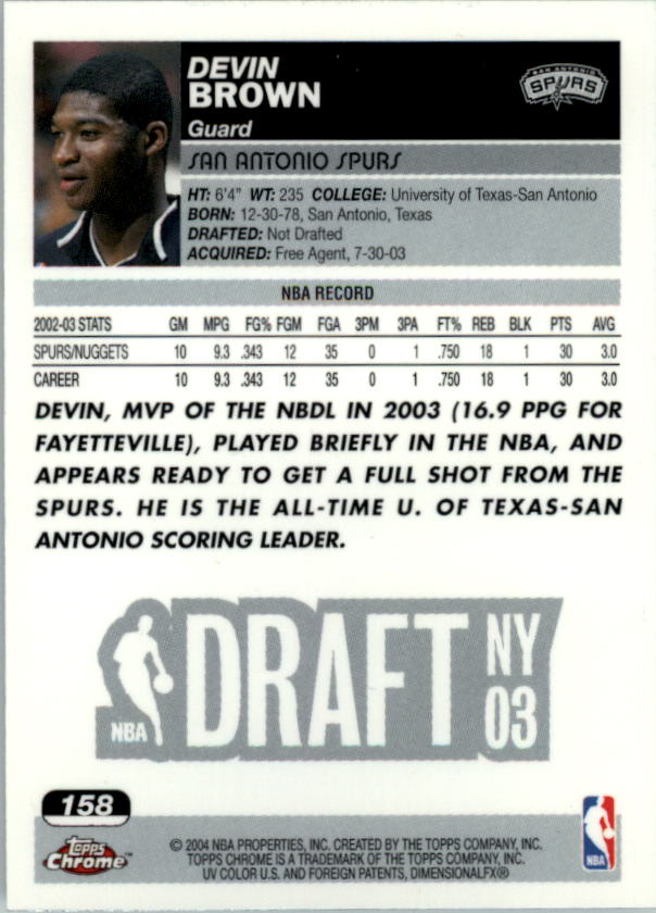 2003/2004 Topps Chrome Basketball Part 1 Main Set Cards - Picture 135 of 141