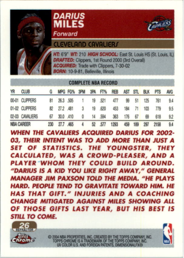 2003/2004 Topps cromo baloncesto parte 2 refractores y tarjetas reliquias - Imagen 3 de 25
