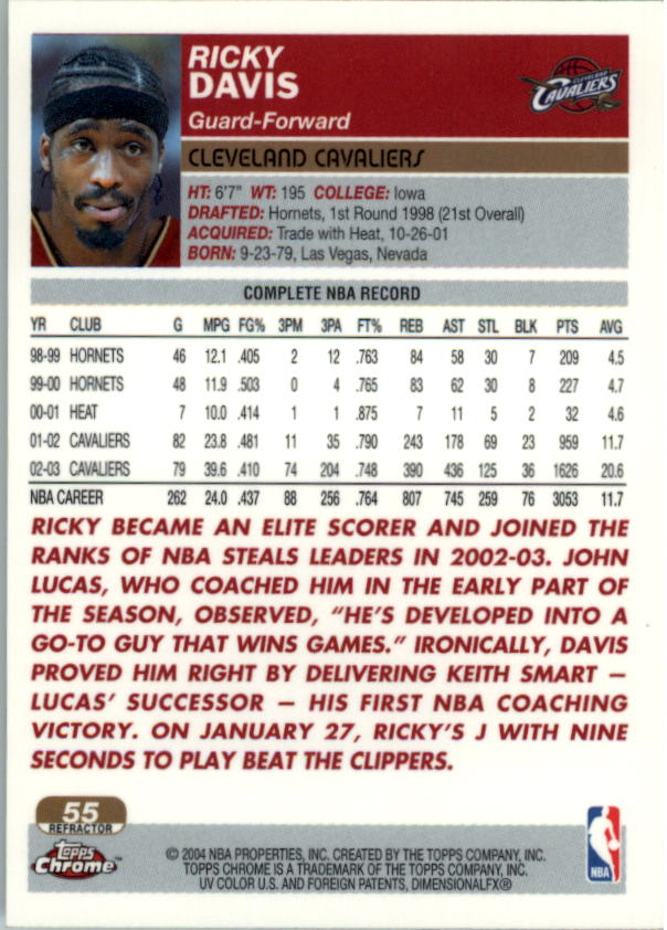 2003/2004 Topps cromo baloncesto parte 2 refractores y tarjetas reliquias - Imagen 7 de 25