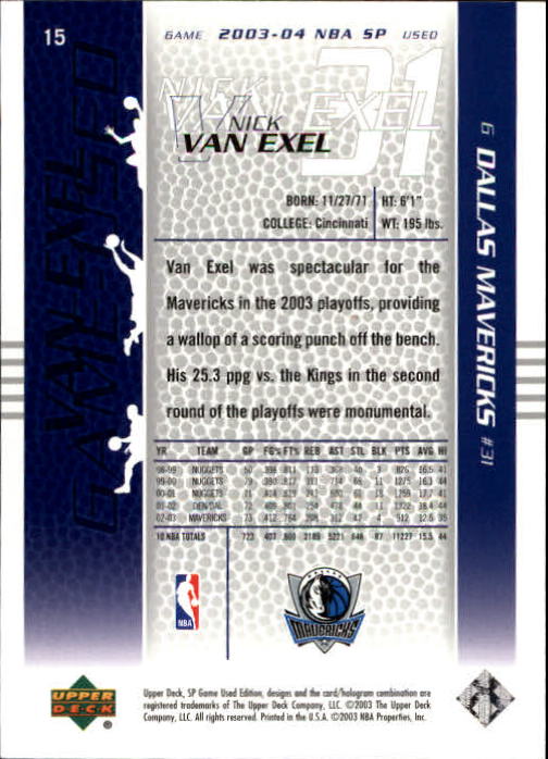 2003/2004 juego SP usado (cubierta superior) baloncesto - Imagen 17 de 146