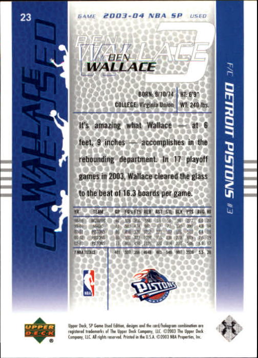 2003/2004 juego SP usado (cubierta superior) baloncesto - Imagen 29 de 146