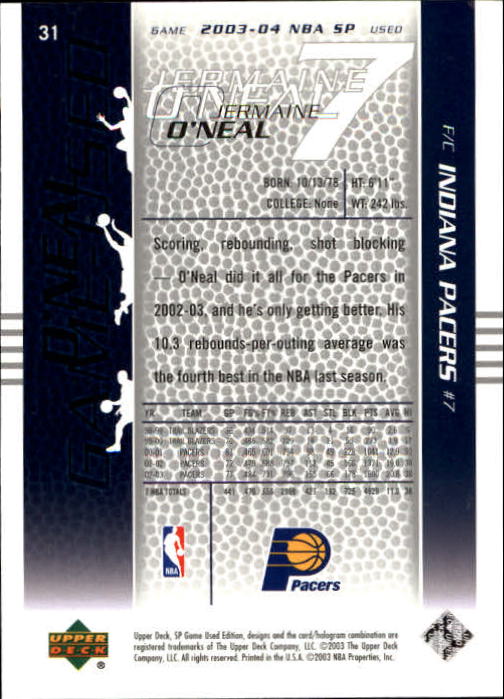 2003/2004 juego SP usado (cubierta superior) baloncesto - Imagen 41 de 146