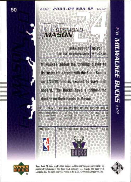 2003/2004 juego SP usado (cubierta superior) baloncesto - Imagen 65 de 146