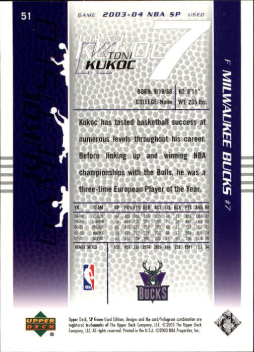 2003/2004 juego SP usado (cubierta superior) baloncesto - Imagen 67 de 146