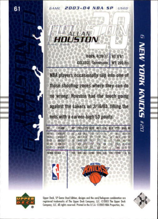 2003/2004 juego SP usado (cubierta superior) baloncesto - Imagen 80 de 146
