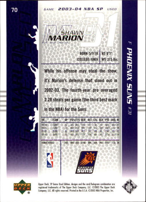 2003/2004 juego SP usado (cubierta superior) baloncesto - Imagen 92 de 146