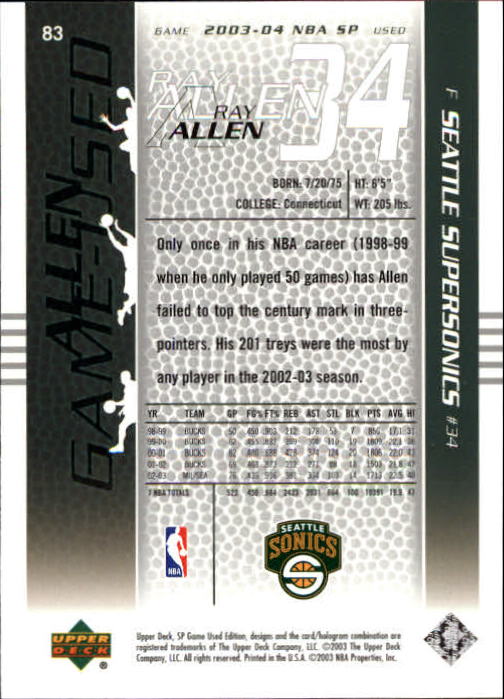 2003/2004 juego SP usado (cubierta superior) baloncesto - Imagen 112 de 146