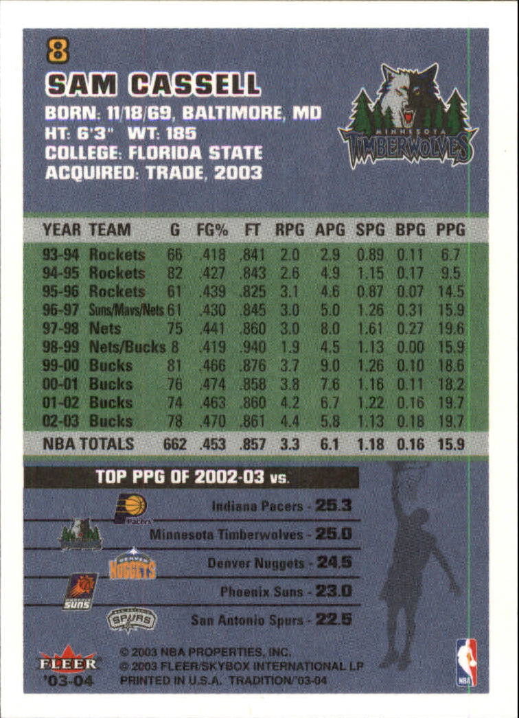 2003/2004 Fleer Tradition Basketball Part 1 Main Set Cards #1 to #150 - Picture 17 of 297