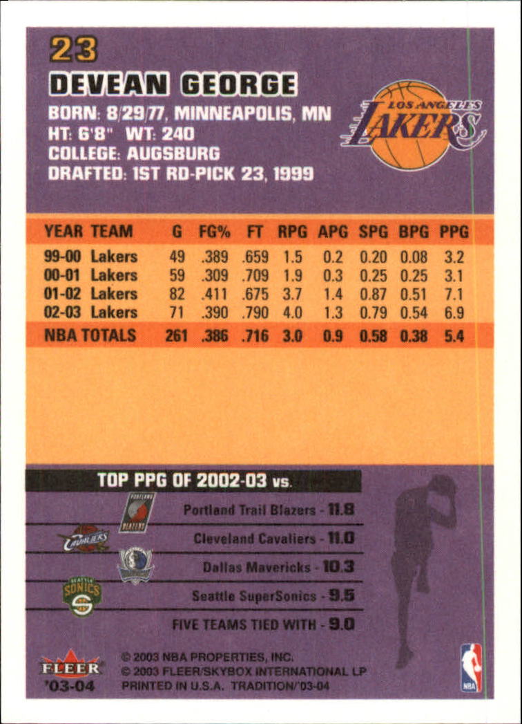 2003/2004 Fleer Tradition Basketball Part 1 Main Set Cards #1 to #150 - Picture 45 of 297