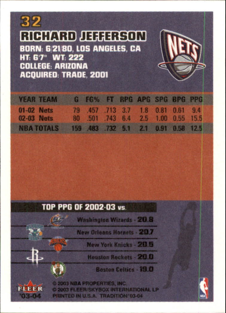 2003/2004 Fleer Tradition Basketball Part 1 Main Set Cards #1 to #150 - Picture 63 of 297