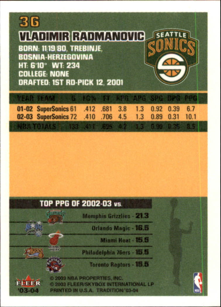 2003/2004 Fleer Tradition Basketball Part 1 Main Set Cards #1 to #150 - Picture 71 of 297