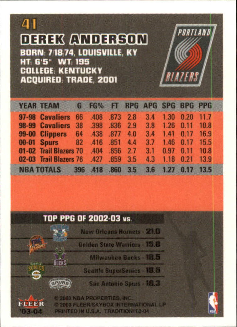 2003/2004 Fleer Tradition Basketball Part 1 Main Set Cards #1 to #150 - Picture 81 of 297