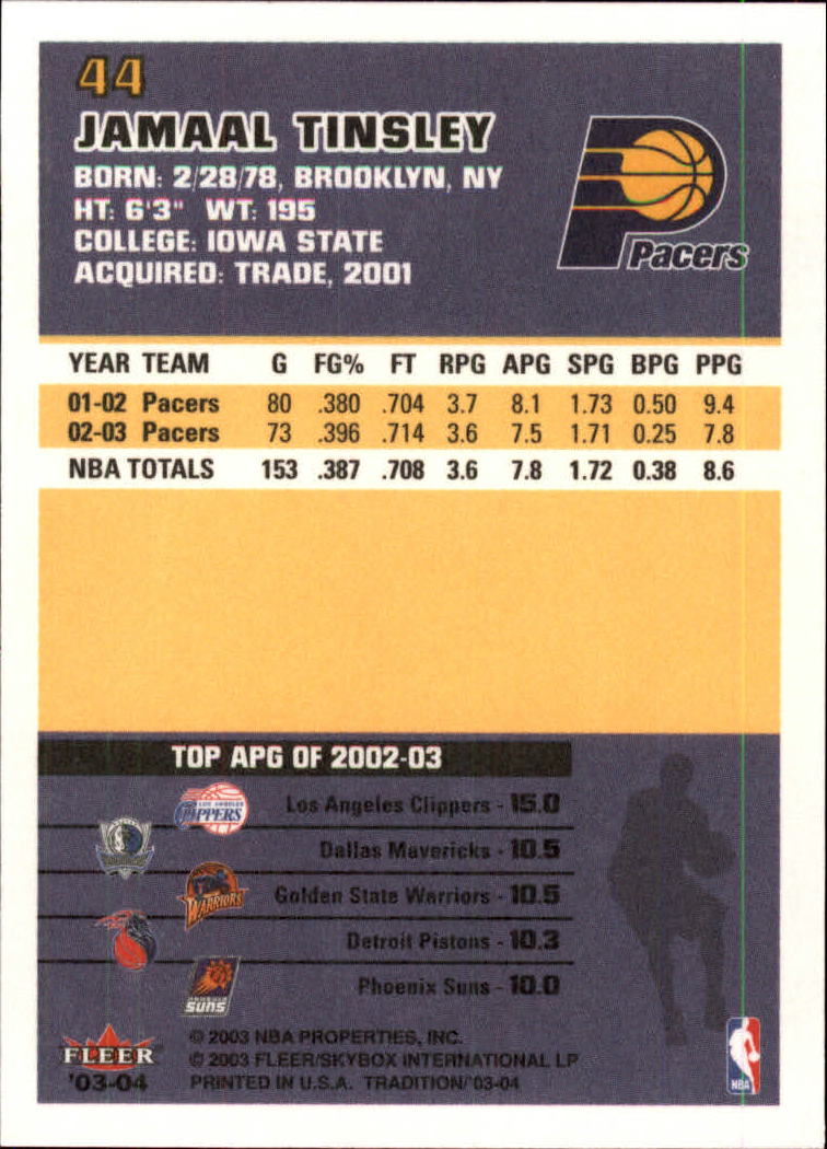 2003/2004 Fleer Tradition Basketball Part 1 Main Set Cards #1 to #150 - Picture 87 of 297