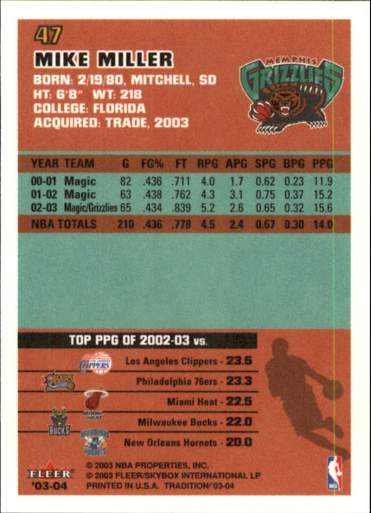 2003/2004 Fleer Tradition Basketball Part 1 Main Set Cards #1 to #150 - Picture 93 of 297