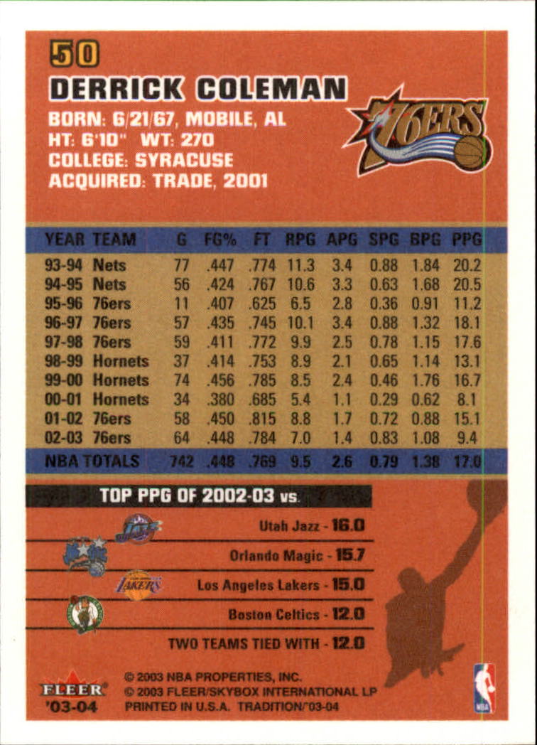 2003/2004 Fleer Tradition Basketball Part 1 Main Set Cards #1 to #150 - Picture 99 of 297