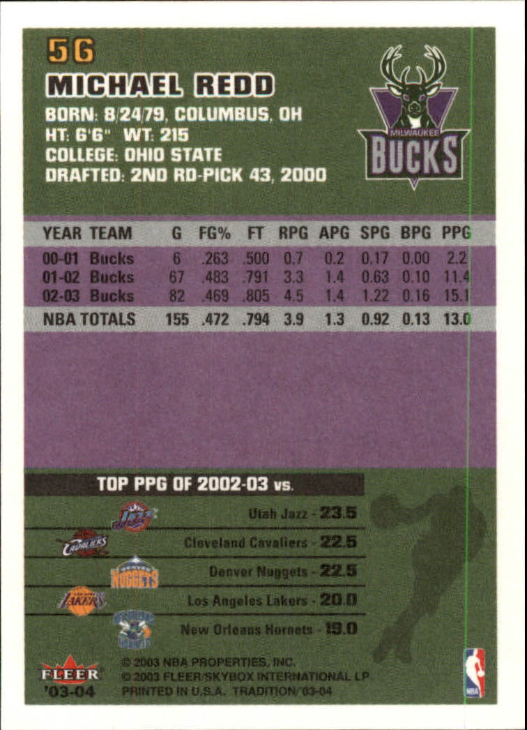 2003/2004 Fleer Tradition Basketball Part 1 Main Set Cards #1 to #150 - Picture 111 of 297