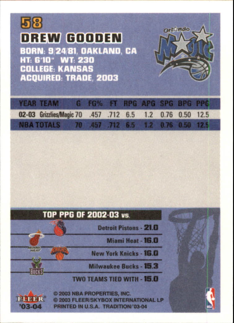 2003/2004 Fleer Tradition Basketball Part 1 Main Set Cards #1 to #150 - Picture 115 of 297