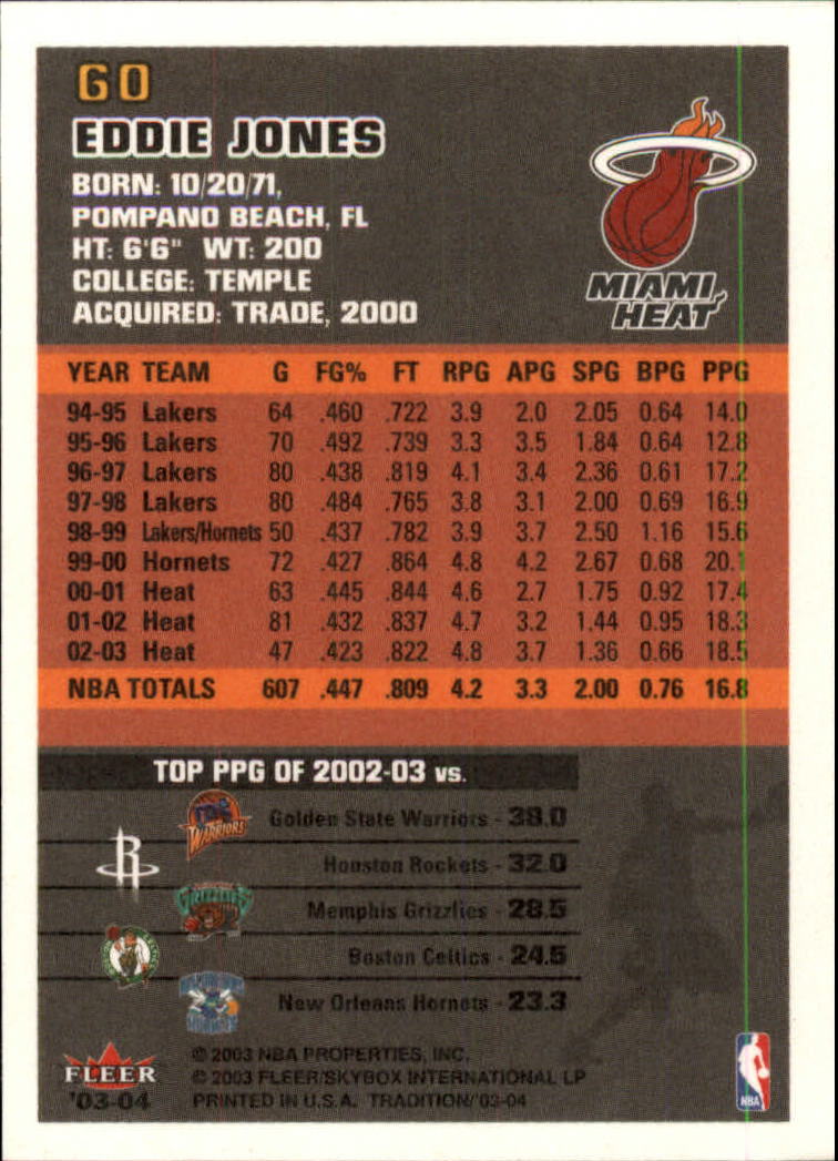 2003/2004 Fleer Tradition Basketball Part 1 Main Set Cards #1 to #150 - Picture 119 of 297