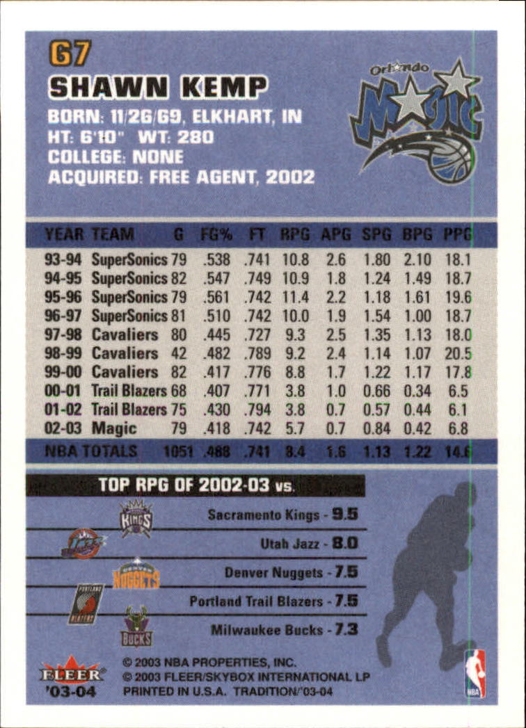 2003/2004 Fleer Tradition Basketball Part 1 Main Set Cards #1 to #150 - Picture 133 of 297